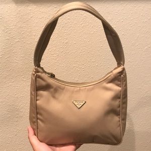 Prada beige tessuto sport bag